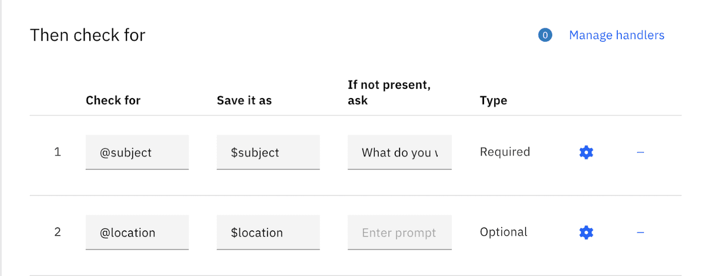 IBM's Watson Assistant's dialog node slots